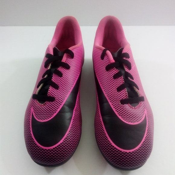 Nike Bravata 2 FG Girls 4Y Pink Black Soccer Cleats 844442-600 - Picture 2 of 8